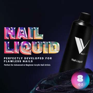 V Beauty Pure Monomer Acrylic Nail Liquid - Long-Lasting Nail Monomer Liquid for Smooth & Glossy Fin...