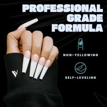 V Beauty Pure Monomer Acrylic Nail Liquid - Long-Lasting Nail Monomer Liquid for Smooth & Glossy Finish - Acrylic Nail Supplies for Nail Technicians, Salon & Manicures & Pedicures, HEMA-Free, 8 Oz