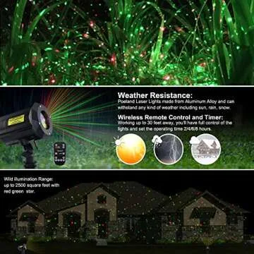 Poeland Garden Moving Laser Christmas Lights Projector