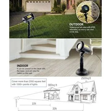 Poeland Garden Moving Laser Christmas Lights Projector