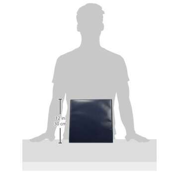 Avery Durable View 3 Ring Binder, 2 Inch Slant Rings, 530-Sheet Capacity, DuraHinge, 2.8 Inch Wide Spine, Customizable Clear Covers and Spine, 1 Dark Blue Binder (17034)