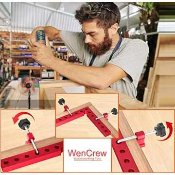 Corner Clamps for Woodworking, WenCrew 90 Degree Clamps Woodworking Tools 4 Pack 5.5"x 5.5"Aluminum L Type Positioning Clamping Squares Carpenter Tool for Boxes, Cabinets, Drawers