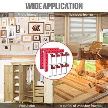 Corner Clamps for Woodworking, WenCrew 90 Degree Clamps Woodworking Tools 4 Pack 5.5"x 5.5"Aluminum L Type Positioning Clamping Squares Carpenter Tool for Boxes, Cabinets, Drawers