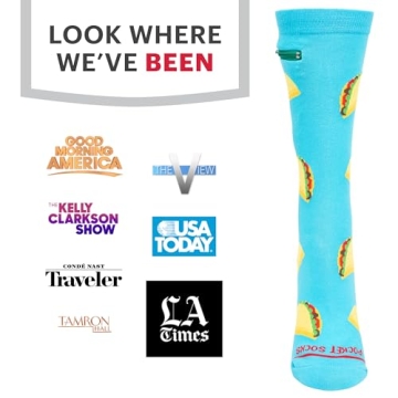 Pocket Socks with Zipper for Travel ID, Keys, Cash