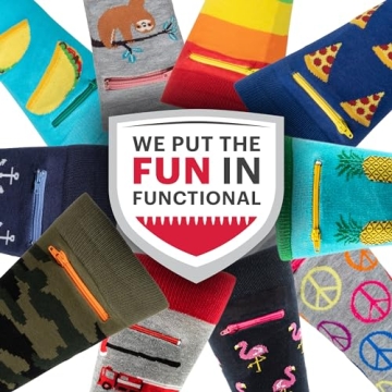 Pocket Socks with Zipper for Travel ID, Keys, Cash