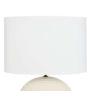 Nourison 21" Off White Textured Arch Table Lamp for Chic Lighting