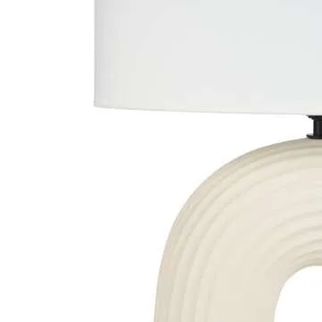 Nourison 21" Off White Textured Arch Table Lamp for Chic Lighting