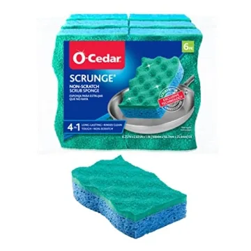 O-Cedar Scrunge Scrub Sponge Pack of 6 - Non-Scratch & Odor-Resistant
