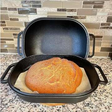 Cuisiland Large Heavy Duty Pre-seasoned Cast Iron Bread & Loaf Pan - A perfect way for baking