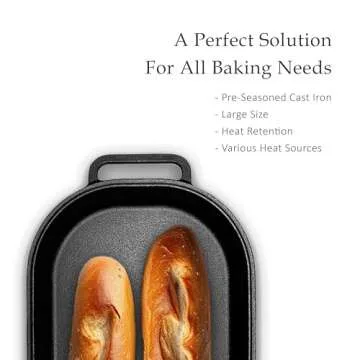Cuisiland Large Heavy Duty Pre-seasoned Cast Iron Bread & Loaf Pan - A perfect way for baking