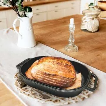 Cuisiland Large Heavy Duty Pre-seasoned Cast Iron Bread & Loaf Pan - A perfect way for baking