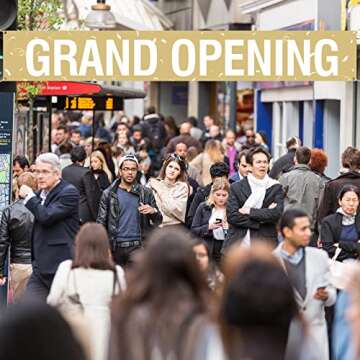 Grand Opening Banner with 30 Latex Balloons for Events