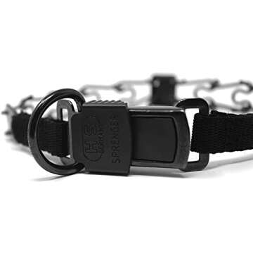 Herm. Sprenger Black Stainless Steel Prong Dog Training Collar with Quick Release Buckle Ultra-Plus Pet Pinch Collar No-Pull Collar for Dogs Made in Germany 2.25mm x 16in Small