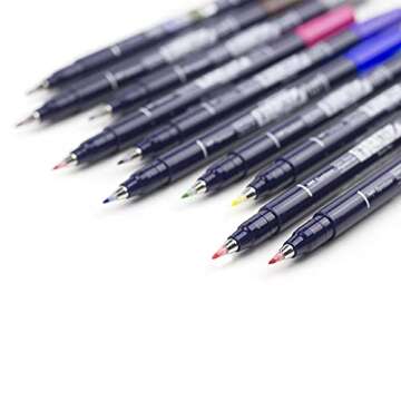 Tombow Fudenosuke Brush Pens 10-Pack for Art and Calligraphy