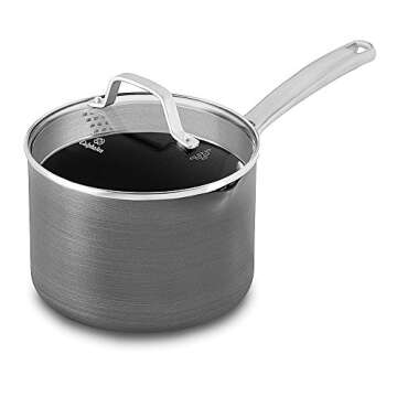 Calphalon 1932455 Classic Nonstick Sauce Pan with Cover, 3.5 quart, Grey