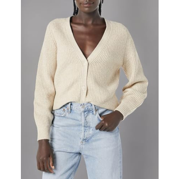 Cozy Women’s Soft Touch Ribbed Blouson Cardigan