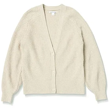 Cozy Women’s Soft Touch Ribbed Blouson Cardigan