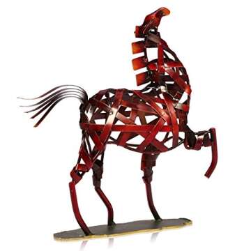 Too-arts Metal Weaving Horse Handcrafted Sculpture Decoration