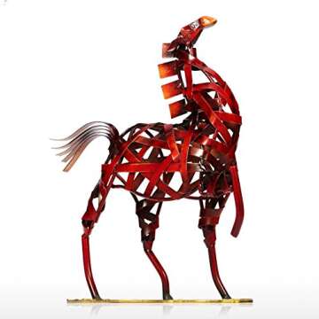 Too-arts Metal Weaving Horse Handcrafted Sculpture Decoration