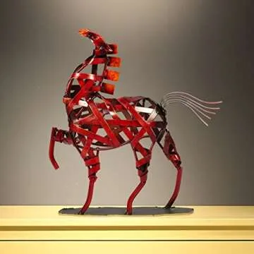 Too-arts Metal Weaving Horse Handcrafted Sculpture Decoration