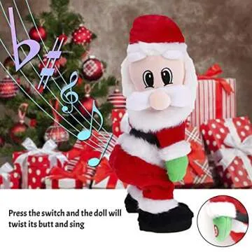 13in Twerking Santa Claus Animated Christmas Singing Santa Figure Soft Plush Stuffed Toy Doll Intera...