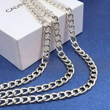Suyi Silver Chain Belts for Women Waist Chain Belt Multilayer Body Belly Chain Plus Size 130CM Silver