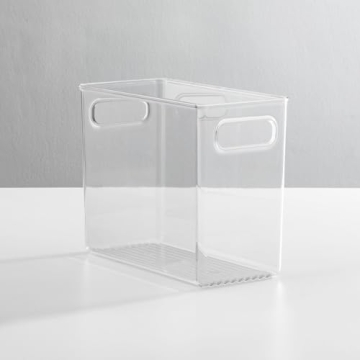 mDesign Clear Stackable Storage Bins - 4 Pack Essential