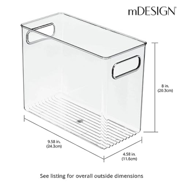 mDesign Clear Stackable Storage Bins - 4 Pack Essential