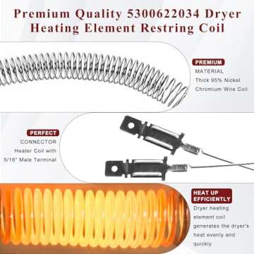 5300622034 Dryer Heating Element for Frigidaire & More