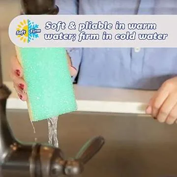 Scrub Daddy Sponge Daddy - Scratch-Free Multipurpose Dish Sponge - BPA Free & Made with Polymer Foam - Stain & Odor Resistant Kitchen Sponge (4 Count)