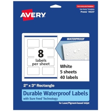 Avery Durable Waterproof Rectangle Labels for Quality Printing