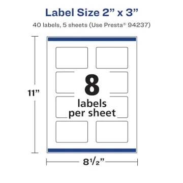 Avery Durable Waterproof Rectangle Labels for Quality Printing