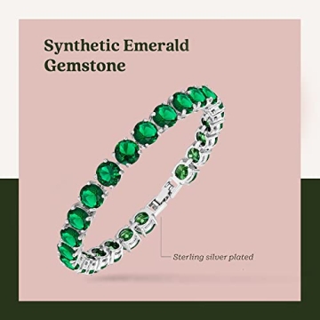 KEZEF Cubic Zirconia Tennis Bracelet for Women - Silver Plated Sparkle