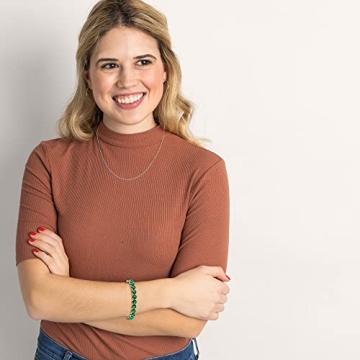 KEZEF Cubic Zirconia Tennis Bracelet for Women - Silver Plated Sparkle