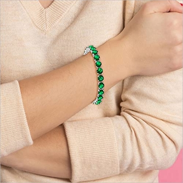 KEZEF Cubic Zirconia Tennis Bracelet for Women - Silver Plated Sparkle