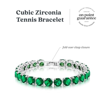 KEZEF Cubic Zirconia Tennis Bracelet for Women - Silver Plated Sparkle