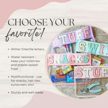 Clear Pouch with Patches, Varsity Letter Patches, Personalized Gift, Clear Bag, Makeup Bag, Snack Bag Pouch for Travel (Teach (ivory))