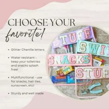 Clear Pouch with Patches, Varsity Letter Patches, Personalized Gift, Clear Bag, Makeup Bag, Snack Bag Pouch for Travel (Teach (ivory))