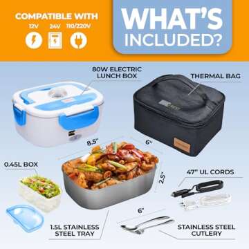 FORABEST Electric Lunch Box | Leakproof Heated Lunch Box