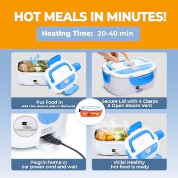 FORABEST Electric Lunch Box | Leakproof Heated Lunch Box