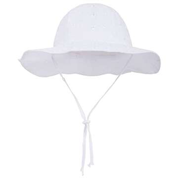 SimpliKids UPF 50+ UV Sun Protection Wide Brim Baby Sun Hat,White2, 2-4 Years