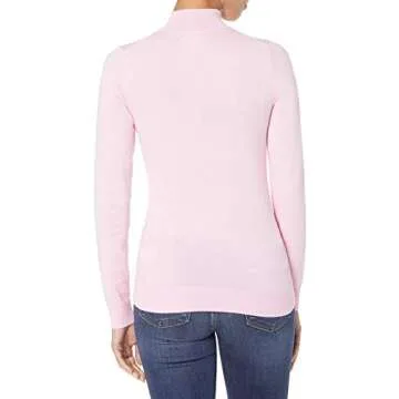 Amazon Essentials Women's Lightweight Mockneck Sweater (Available in Plus Size), Light Pink, Small