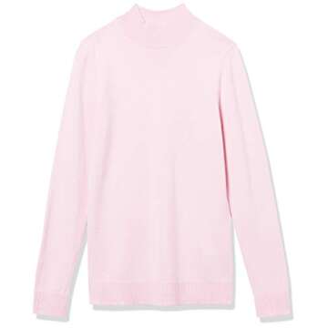 Amazon Essentials Women's Lightweight Mockneck Sweater (Available in Plus Size), Light Pink, Small