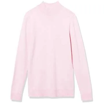 Amazon Essentials Women's Lightweight Mockneck Sweater (Available in Plus Size), Light Pink, Small
