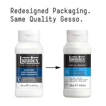 Liquitex Professional Gesso Surface Prep Medium, 118ml (4-oz), Clear