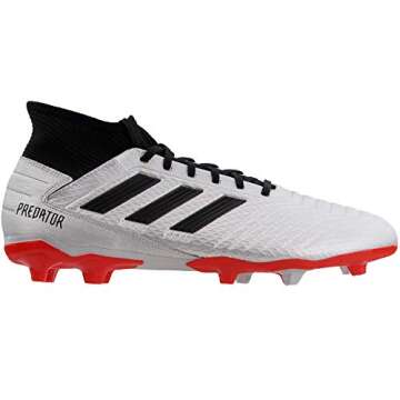 adidas Predator 19.3 Firm Ground Soccer Shoe (mens) Silver Metallic/Black/Hi-res Red 6.5