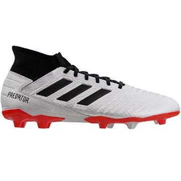 adidas Predator 19.3 Firm Ground Soccer Shoe (mens) Silver Metallic/Black/Hi-res Red 6.5