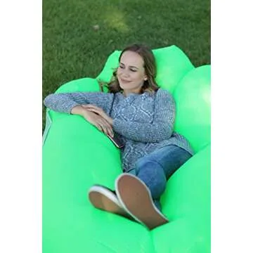 WEKAPO Inflatable Lounger Air Sofa Hammock-Portable,Water Proof& Anti-Air Leaking Design-Ideal Couch for Backyard Lakeside Beach Traveling Camping Picnics & Music Festivals (Green)
