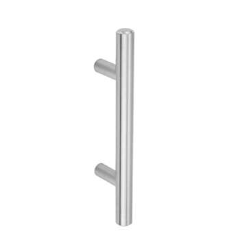Amazon Basics Euro Bar Cabinet Handle (1/2-inch Diameter), 5.38-inch Length (3-inch Hole Center), Satin Nickel, 25-Pack