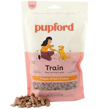 Pupford Freeze Dried Training Treats Bundle for Dogs & Puppies, 1400+ Limited Ingredient Bites (Beef Liver + Chicken + Salmon, 4oz)